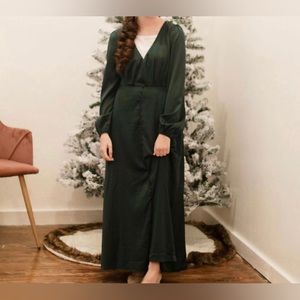 Maxi hunter green silk dress